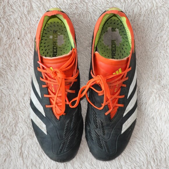 Men\'s Size 8.5 adidas Predator Elite FG Soccer, Black / Cloud White / Solar Red main image 8